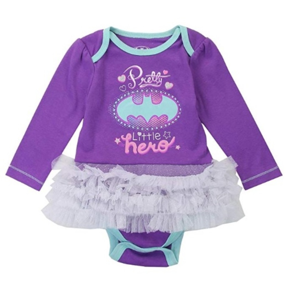 Baby girls BATMAN BATGIRL Pretty Little Hero Bodysuit  Size 0/3 3/6 6/9 months